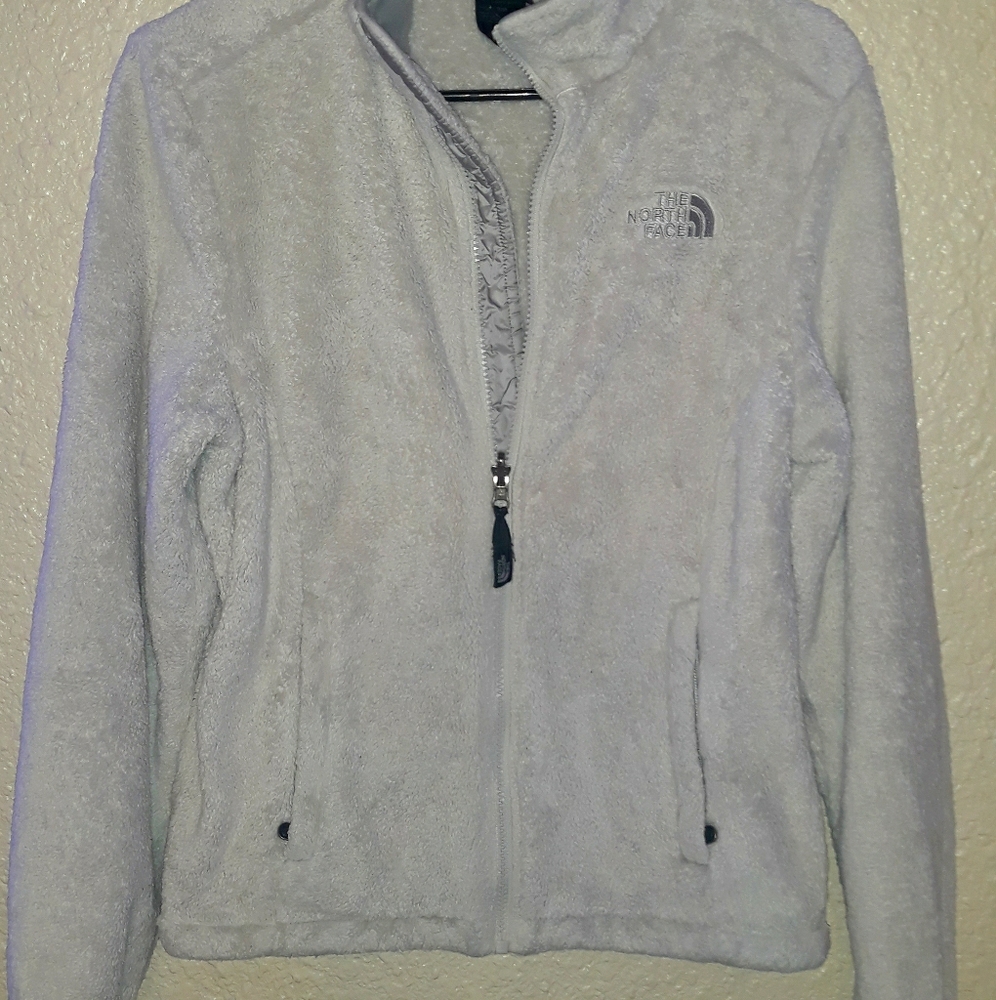 The North Face fleece light grey zip-up jacket
